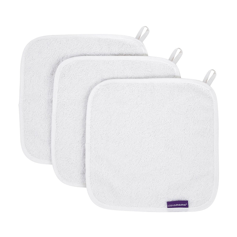 Bamboo Baby Washcloths (3 S) White Grato Bambino Kids Shop